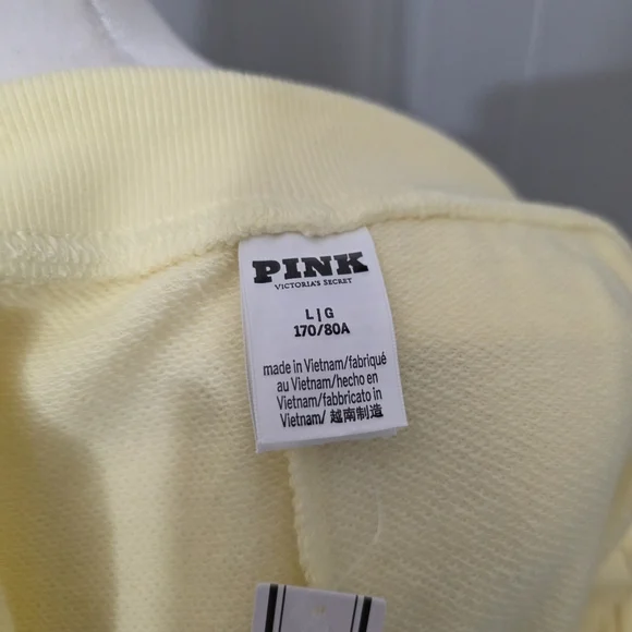 Victoria Secret Pink Mellow Yellow Ivy Terry Fold Y2K Retro Shorts Size L - Picture 9 of 11